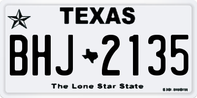 TX license plate BHJ2135