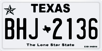 TX license plate BHJ2136