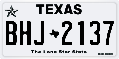 TX license plate BHJ2137