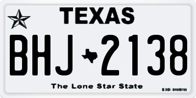 TX license plate BHJ2138