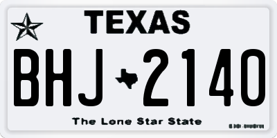 TX license plate BHJ2140