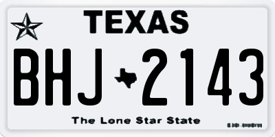 TX license plate BHJ2143