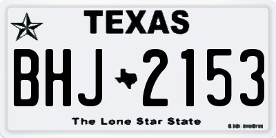 TX license plate BHJ2153