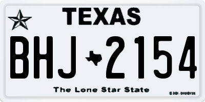 TX license plate BHJ2154