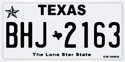 TX license plate BHJ2163
