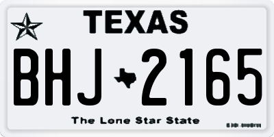 TX license plate BHJ2165