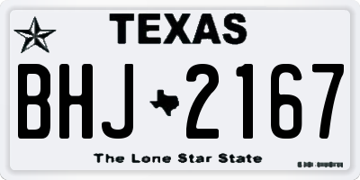 TX license plate BHJ2167
