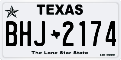 TX license plate BHJ2174