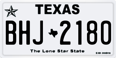 TX license plate BHJ2180