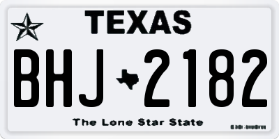 TX license plate BHJ2182