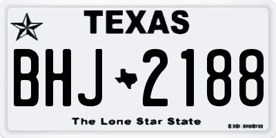 TX license plate BHJ2188