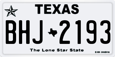 TX license plate BHJ2193