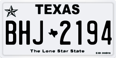 TX license plate BHJ2194