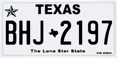 TX license plate BHJ2197