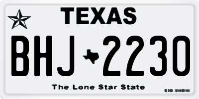 TX license plate BHJ2230