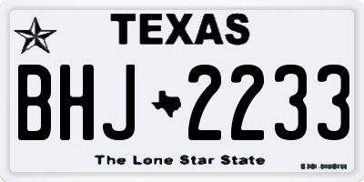 TX license plate BHJ2233