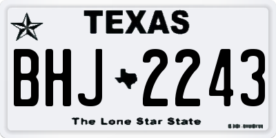 TX license plate BHJ2243