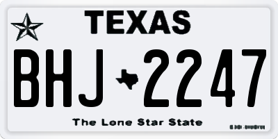 TX license plate BHJ2247