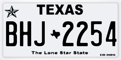 TX license plate BHJ2254