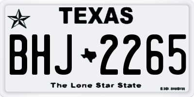 TX license plate BHJ2265