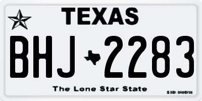 TX license plate BHJ2283