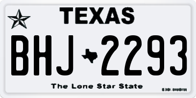 TX license plate BHJ2293