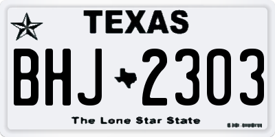 TX license plate BHJ2303
