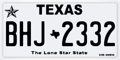 TX license plate BHJ2332