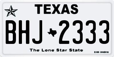 TX license plate BHJ2333