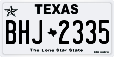 TX license plate BHJ2335