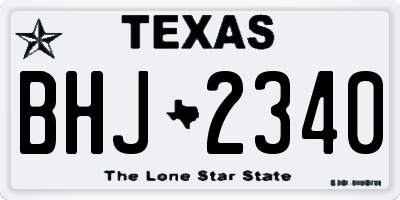 TX license plate BHJ2340
