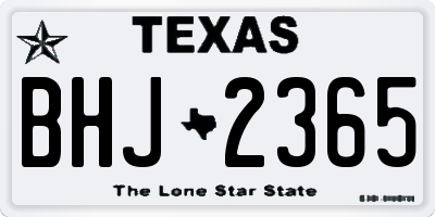 TX license plate BHJ2365