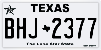 TX license plate BHJ2377