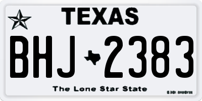 TX license plate BHJ2383