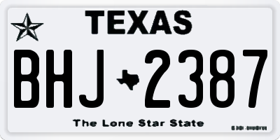 TX license plate BHJ2387
