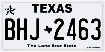 TX license plate BHJ2463