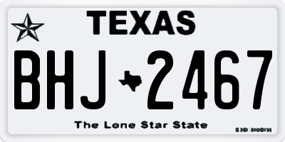 TX license plate BHJ2467