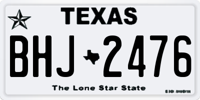 TX license plate BHJ2476