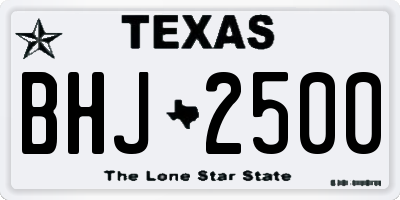 TX license plate BHJ2500