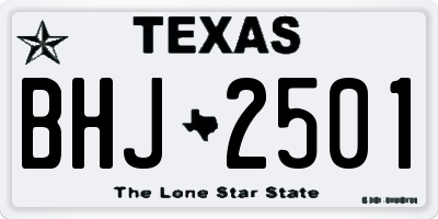 TX license plate BHJ2501