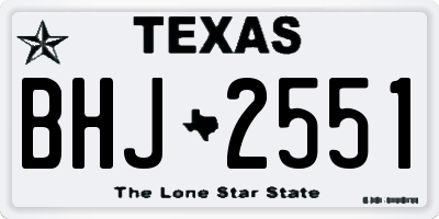TX license plate BHJ2551