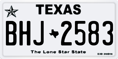 TX license plate BHJ2583