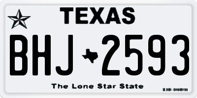 TX license plate BHJ2593