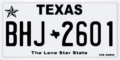 TX license plate BHJ2601