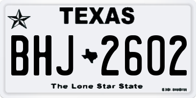 TX license plate BHJ2602