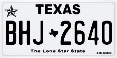 TX license plate BHJ2640