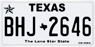 TX license plate BHJ2646