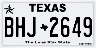 TX license plate BHJ2649
