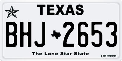 TX license plate BHJ2653