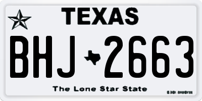 TX license plate BHJ2663